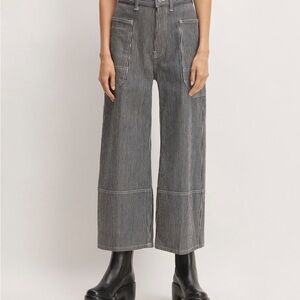Everlane Striped Wide-Leg Gardener Jeans